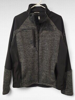 Elevate Audi Full Zipped Knit and Softshell Jacket Black and Heathered Grey